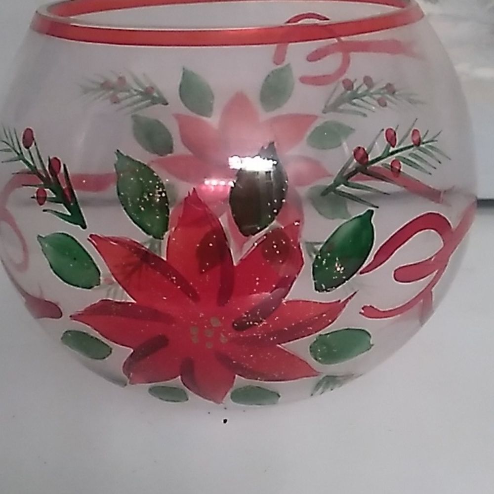 Poinsettia Glass Bowl #2
